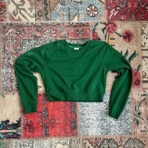 Green Aritzia TNA cropped sweatshirt
